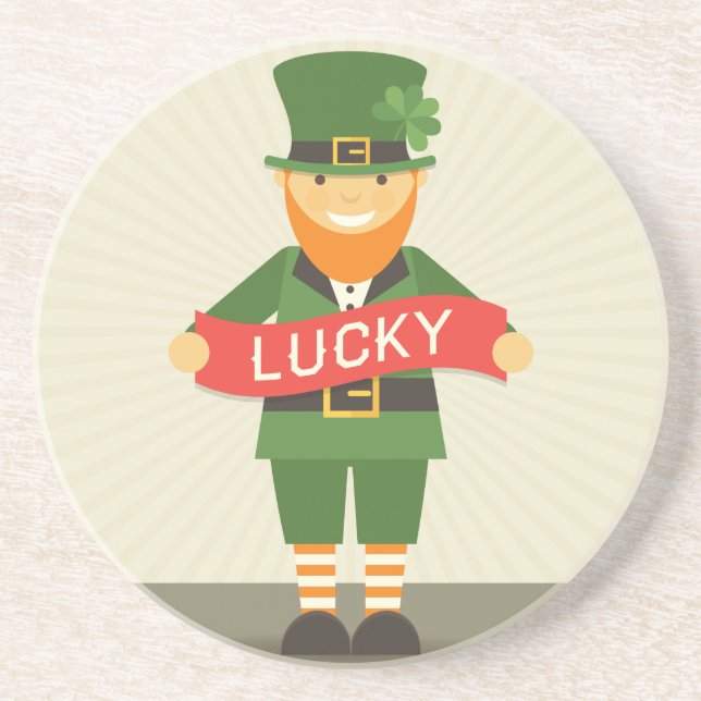 lucky leprechaun sandstein untersetzer (Vorne)