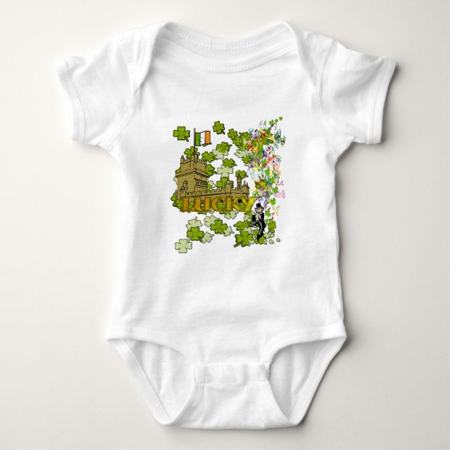 Lucky Leprechaun und seine irische Burg Baby Strampler (Vorderseite)