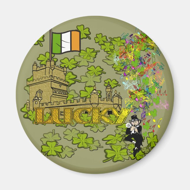 Lucky Leprechaun und seine irische Burg Magnet (Vorne)