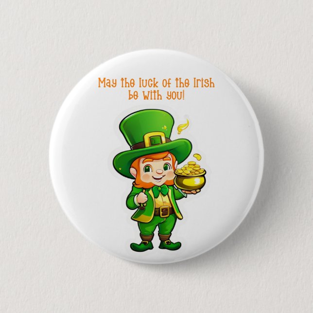Lucky Leprechauns Schatz Button (Vorderseite)