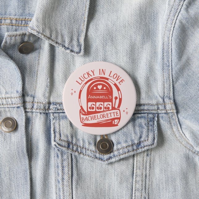 Lucky Liebe Casino Hand Drawn Vegas Bachelorette Button (Beispiel)