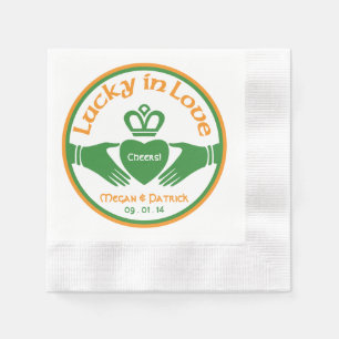 Lucky Liebe Irish Claddagh Personalisiert Wedding Serviette