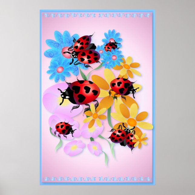 Lucky-Liebe Ladybugs Posters Poster (Vorne)