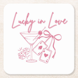 Lucky Liebe Vegas Casino Lugano Brautparty Rechteckiger Pappuntersetzer
