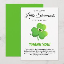 Lucky Little Kleeblatt 1. Geburtstag Dankeschön Ka Einladung