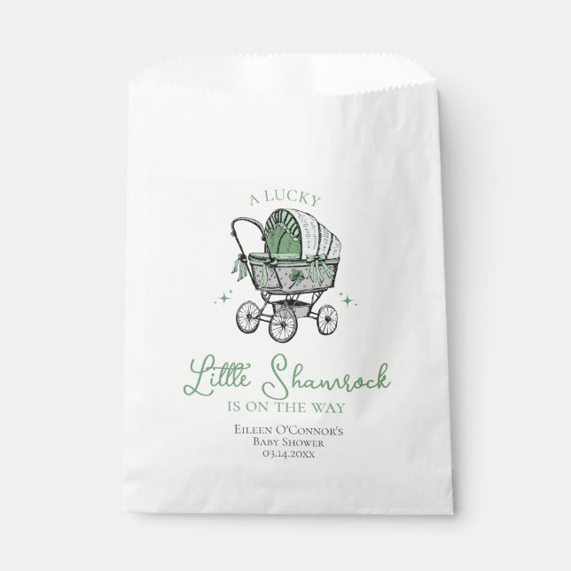 Lucky Little Kleeblatt St Patricks Baby Dusche Geschenktütchen (Vorderseite)