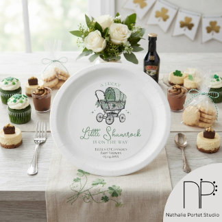 Lucky Little Kleeblatt St Patricks Baby Dusche Pappteller