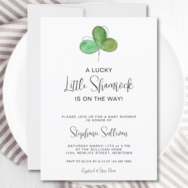 Lucky Little Shamrock Baby shower Invitation (Créateur téléchargé)
