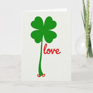 Lucky Love Carte à Tréfle à Quatre Feuilles