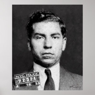 LUCKY LUCIANO MUGSHOT PAINTERLY POSTER