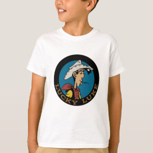 Lucky Luke Cartoon Cowboy im Kreisdesign T-Shirt