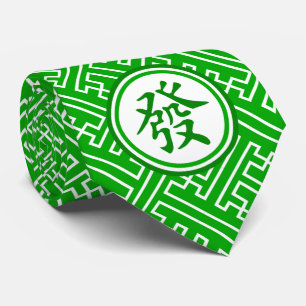 Lucky Mahjong Symbol - Dunkelgrün Krawatte