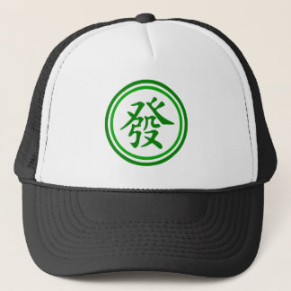 Lucky Mahjong Symbol - Grün und Weiß Truckerkappe
