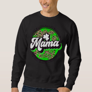 Lucky Mama Circle Leopard Kleeblatt St Patrick for Sweatshirt