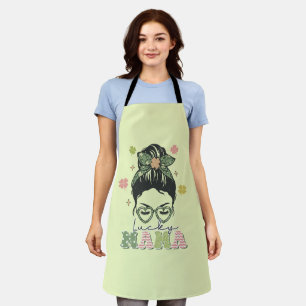 Lucky Mama - Messy Bun - Clover St. Patrick's Schürze