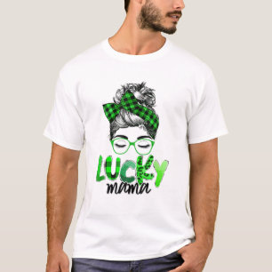 Lucky Mama St. Patrick's Day Mama Buffalo Kariert T-Shirt