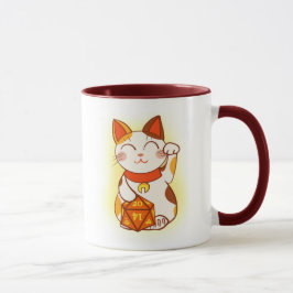 Lucky Maneki Neko D20 Dice Cat Tasse