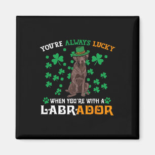 Lucky Mit Einem Schokoladen-Labrador-Hund St Patri Magnet