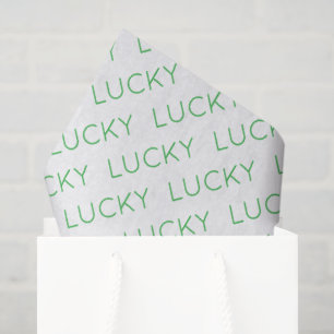LUCKY Modern Typografy Kleeblatts Irish Fun Seidenpapier