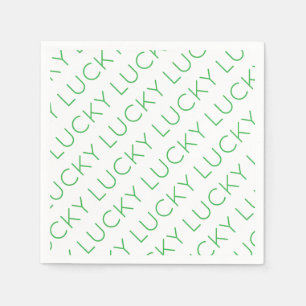 LUCKY Modern Typografy Kleeblatts Irish Fun Serviette