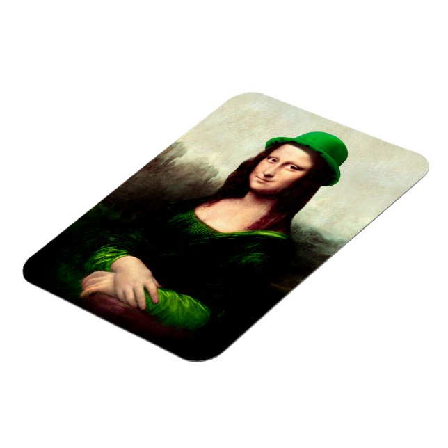 Lucky Mona Lisa St. Patrick's Day Magnet (Linke Seite)