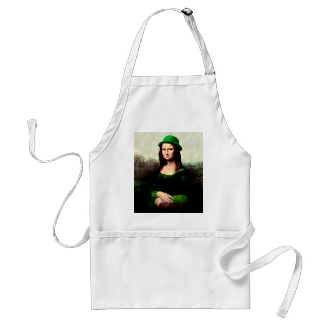 Lucky Mona Lisa St. Patrick's Day Schürze (Vorne)