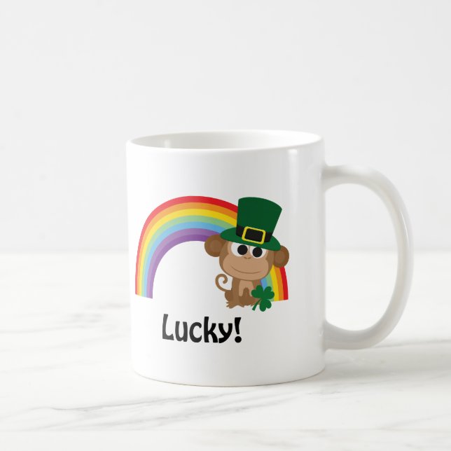 Lucky Monkey Leprechaun Kaffeetasse (Rechts)