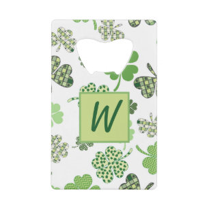 Lucky Monogram Clovers Geldbeutel Flaschenöffner