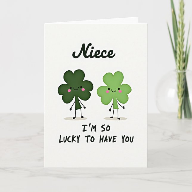 Lucky Niece Greeting Card Karte (Vorderseite)