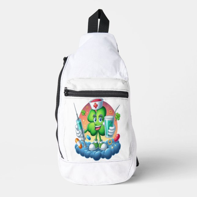 Lucky Nurse Green Kleeblatt Crossbody Bag (Vorderseite)
