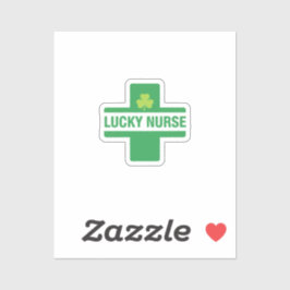 Lucky Nurse Green Medical Cross Shamrock St Patric Aufkleber