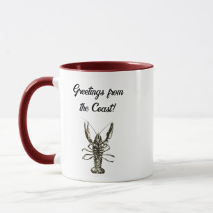 Lucky Ocean Hummer, Nautical Pencil Sketch Tasse