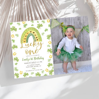 Lucky One 1. Geburtstag St. Patrick's Day Einladun Einladung