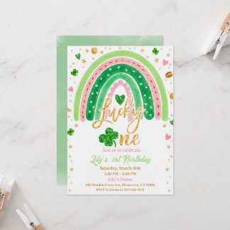 Lucky One 1st Birthday Invitation Einladung