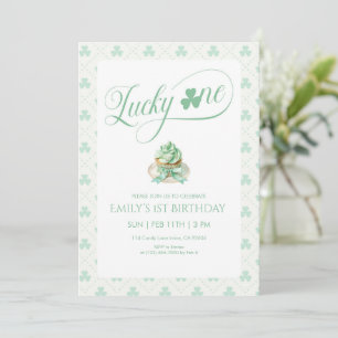 Lucky One Cupcake Erster Geburtstag Einladung