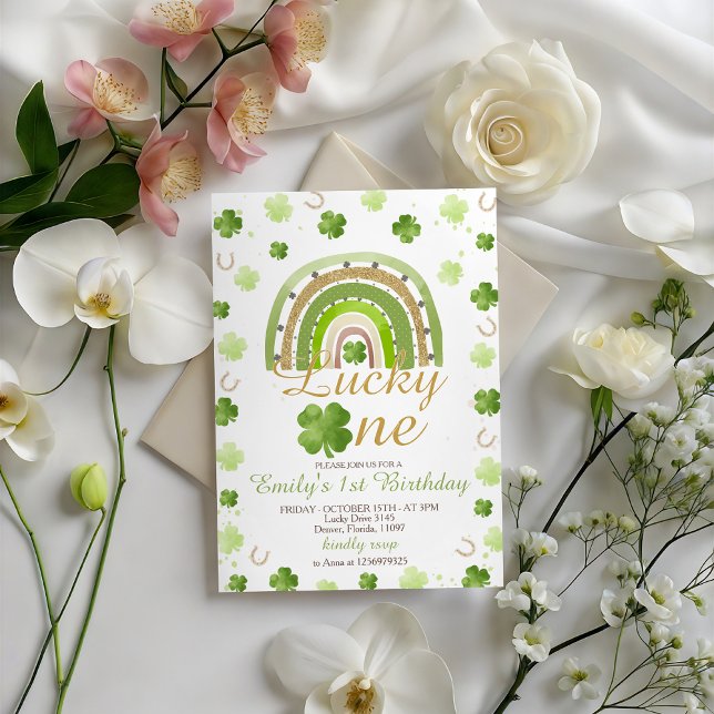 Lucky One First Birthday Invitation (Créateur téléchargé)