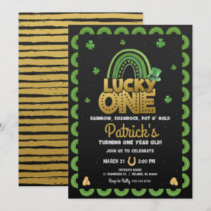 Lucky One First Birthday Invitation Jour de la St 