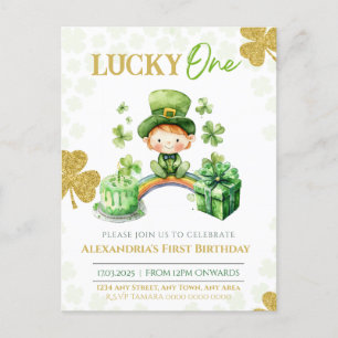 Lucky One First Birthday St Patricks Postkarte