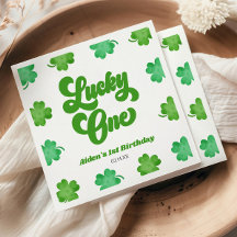 Lucky One Green Shamrock Clover 1st Birthday Party