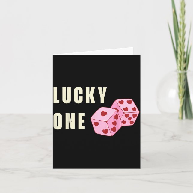 Lucky One Heart Dice Couples Matching Valentines D Karte (Vorderseite)