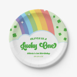 Lucky One Lucky Charm Rainbow 1. Geburtstag Party Pappteller