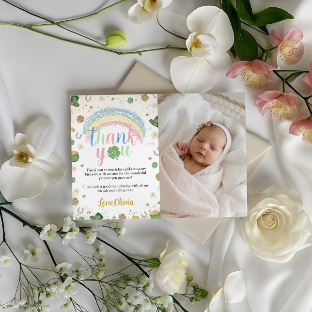 Lucky One Photo Birthday Thank You Card Einladung (Von Creator hochgeladen)