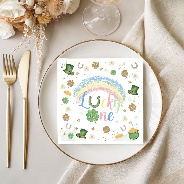 Lucky One Rainbow Birthday Napkins Serviette (Von Creator hochgeladen)