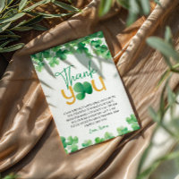 Lucky One Shamrock Anniversaire Carte de remerciem