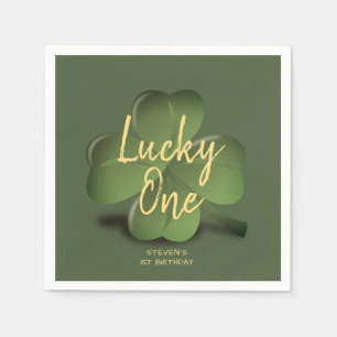 Lucky One St Patricks Boy Erste Geburtstagsparty Serviette