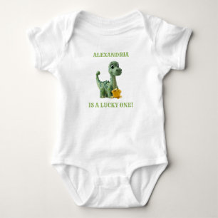 Lucky One St Patricks Day Dinosaurier Bodysuit Baby Strampler