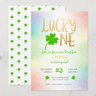 Lucky One St. Patricks Day Kleeblatt Geburtstag Einladung