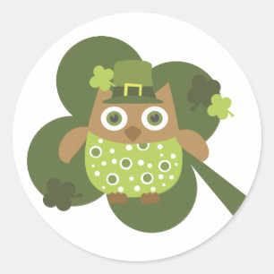 Lucky Owl Runder Aufkleber
