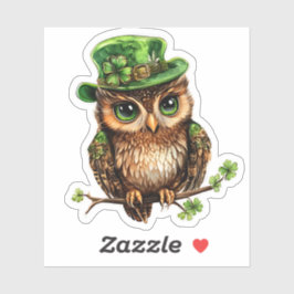 Lucky Owl St. Patrick's Day Sticker