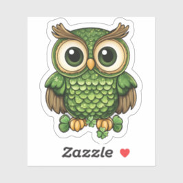 Lucky Owl St. Patrick's Day Sticker